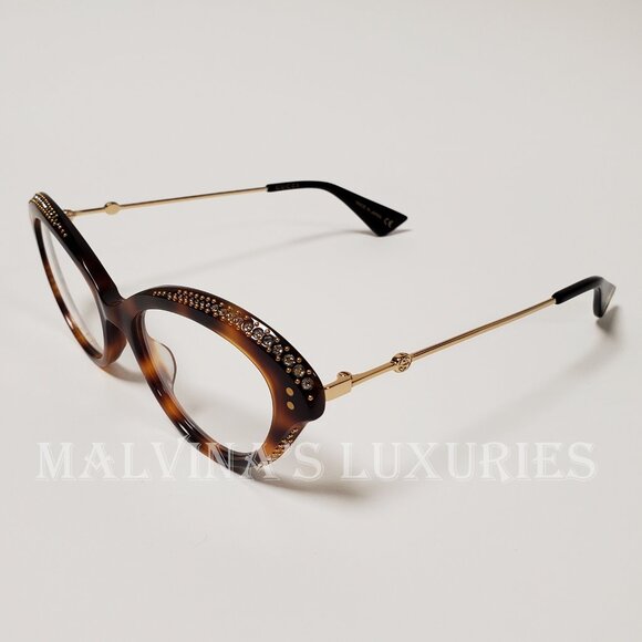 GUCCI GLASSES GG02150 CRYSTAL EMBELLISHED CAT EYE TORTOISESHELL BEE DETAIL - Picture 5 of 14